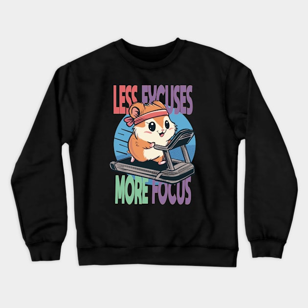 Less Excuses More Focus Crewneck Sweatshirt by EzekRenne